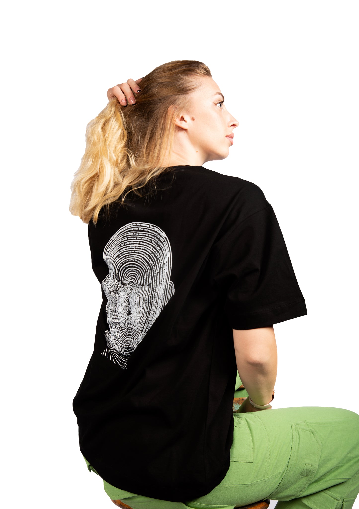 Signature Face Oversized printed Black T-shirt for her .