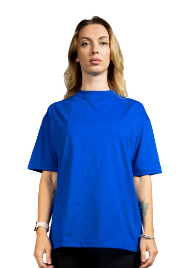 Signature Face Oversized printed Royal blue T-shirt FOR HER .