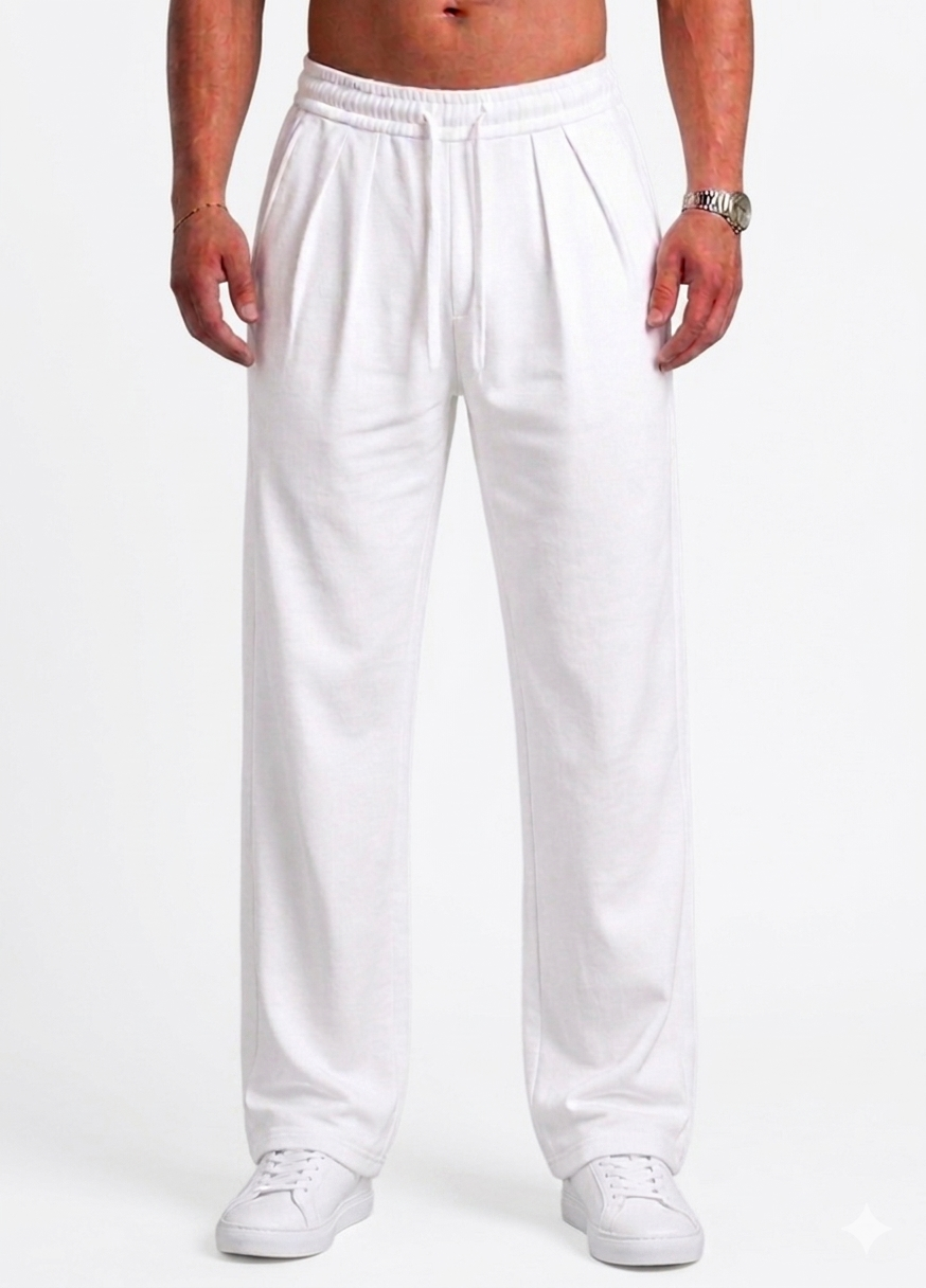 WHITE RELAXED FIT WIDE LEG