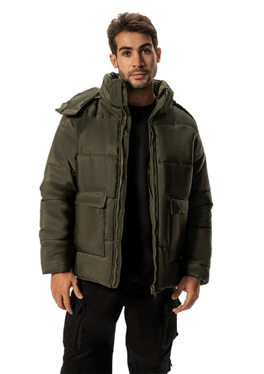 OLIVE PUFFER WATER PROOF JACKET