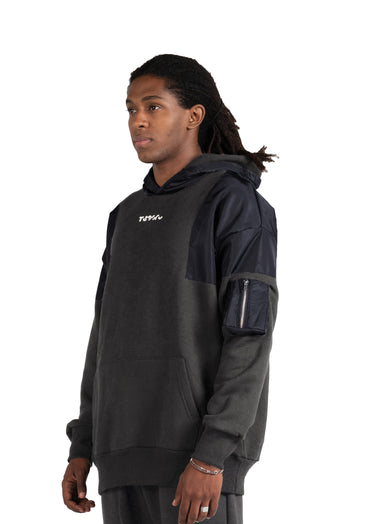 D-Gray Waterproof Hoodie Zipper pocket .