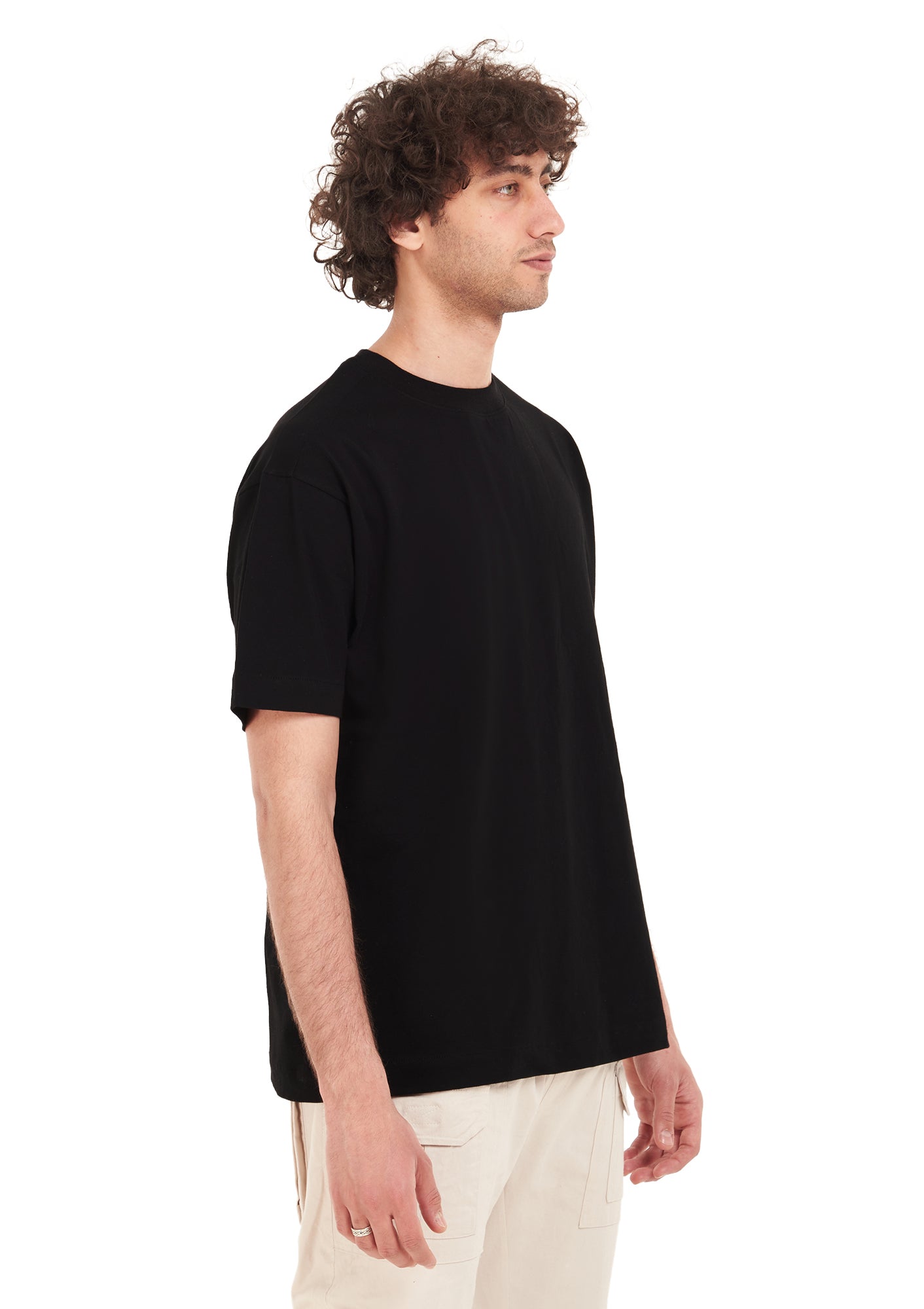 Signature Face Oversized printed Black T-shirt .