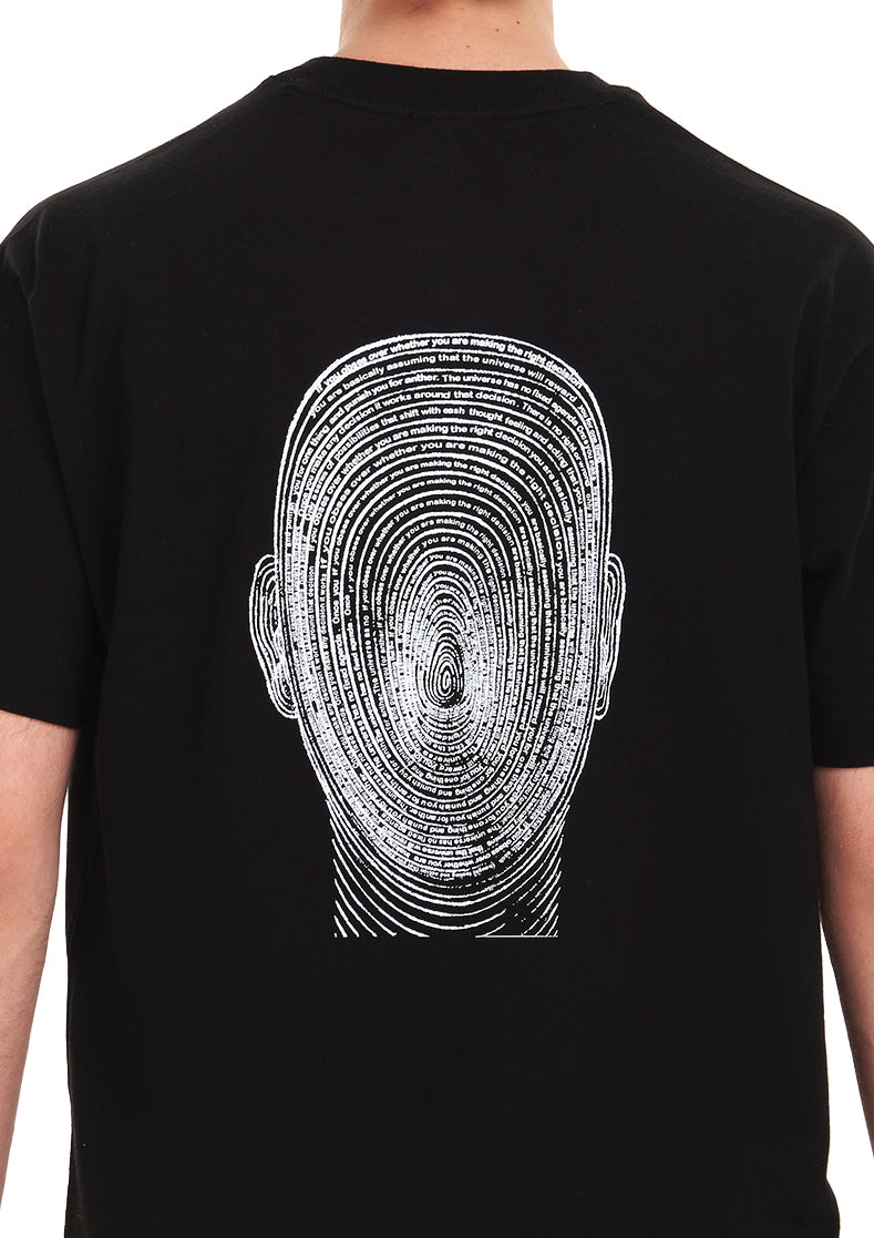 Signature Face Oversized printed Black T-shirt .