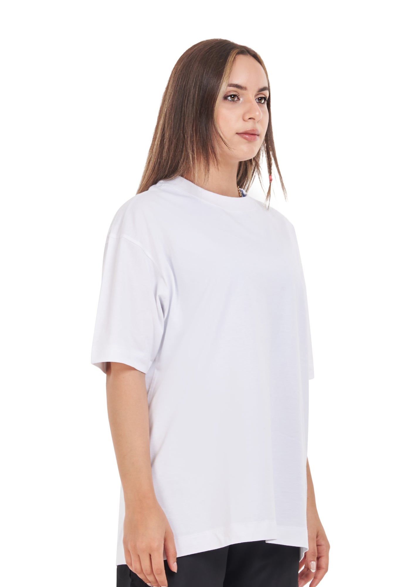 Stream tee Oversized printed White T-shirt for Her