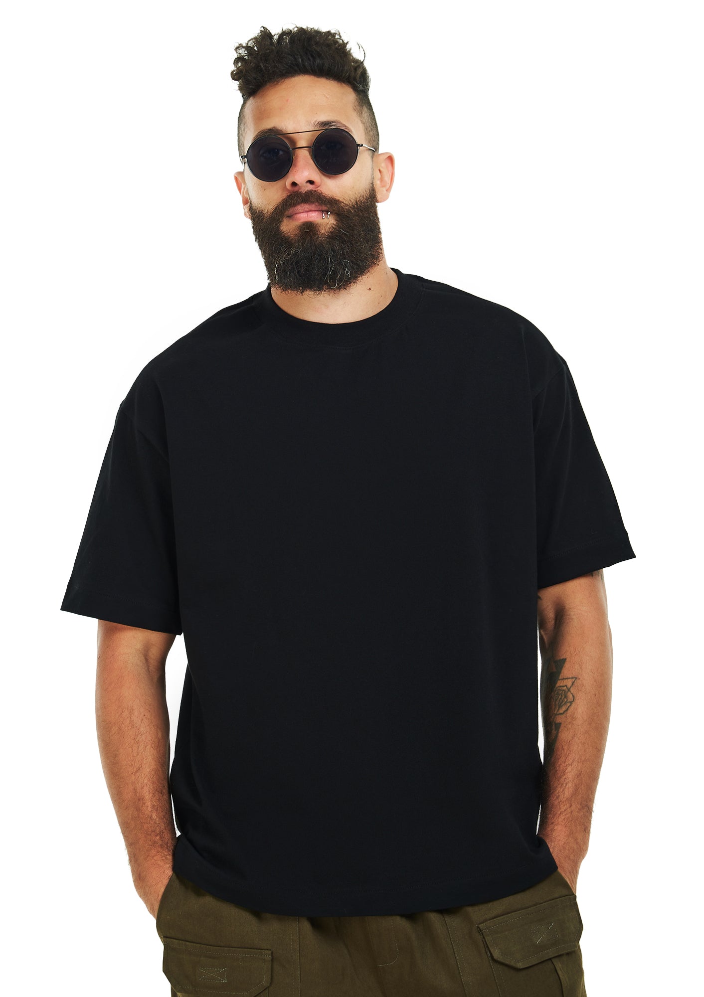 Snake Oversized printed Black T-shirt .