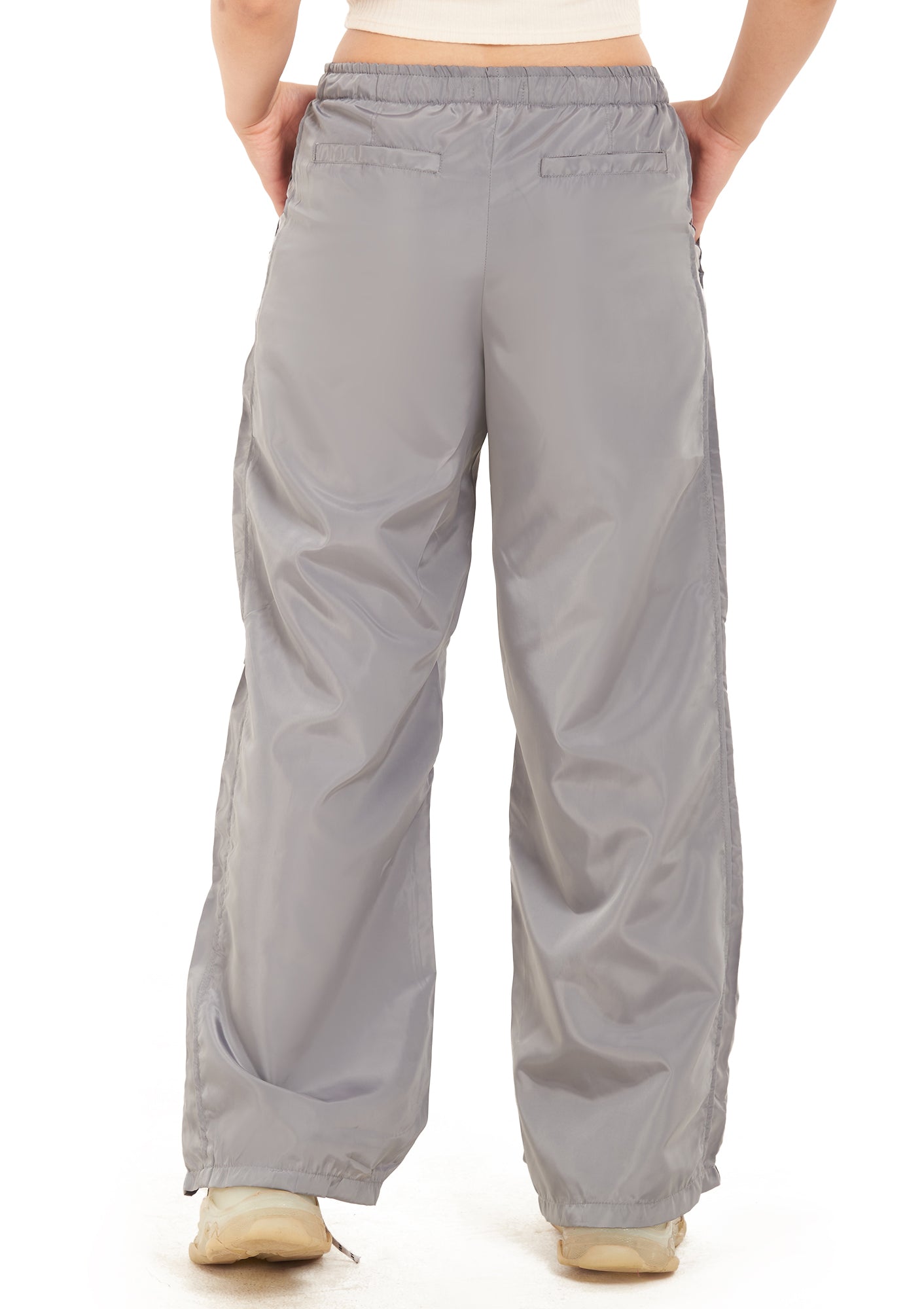 Silver parachute pant