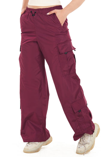 D-Red pocket parachute pant