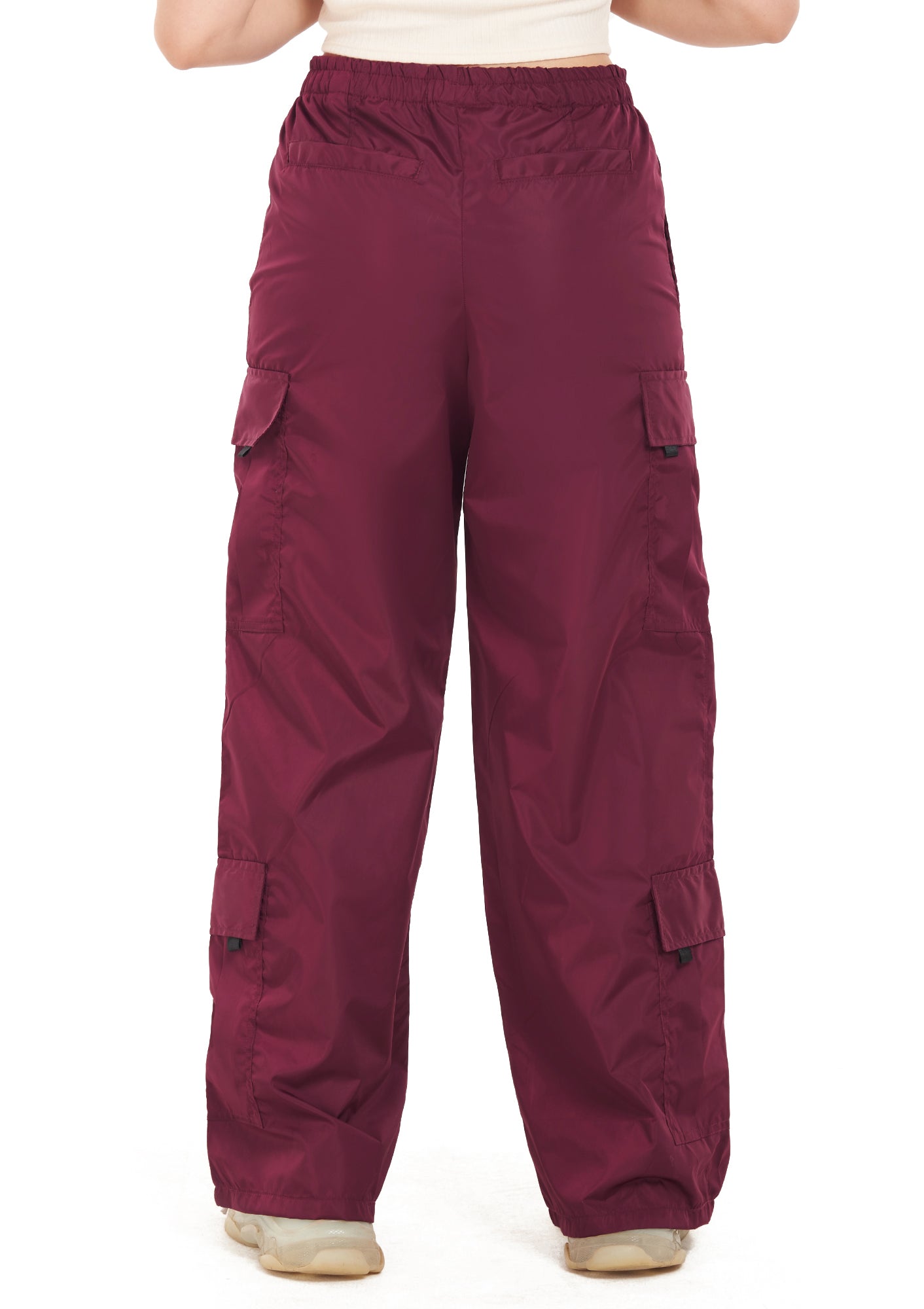 D-Red pocket parachute pant