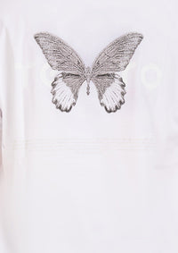 Butterfly tee Oversized printed White T-shirt .