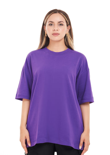 Words tee Oversized printed Purple T-shirt for Her