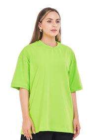 Unique Oversized printed Green apple T-shirt for Her