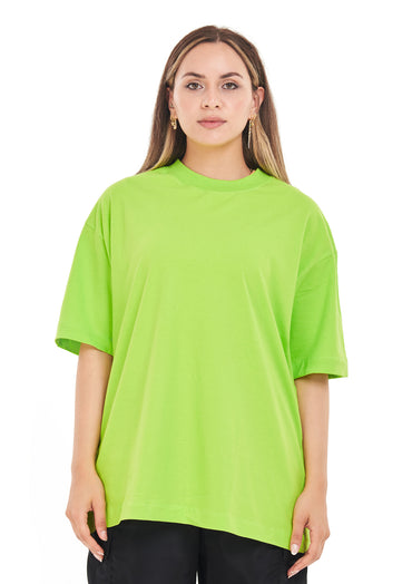 Unique Oversized printed Green apple T-shirt for Her