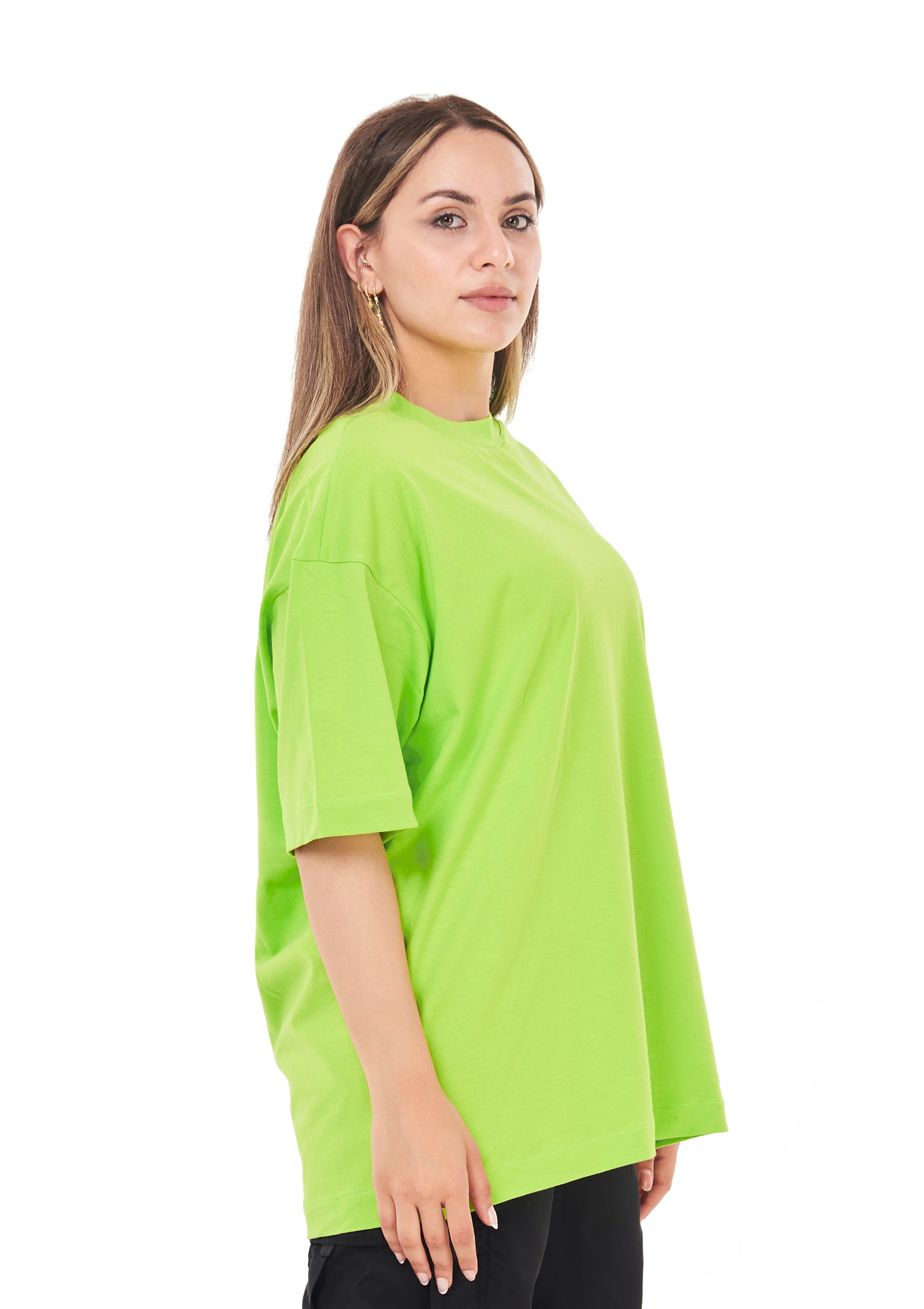 Signature Face tee Oversized printed Green apple T-shirt for Her