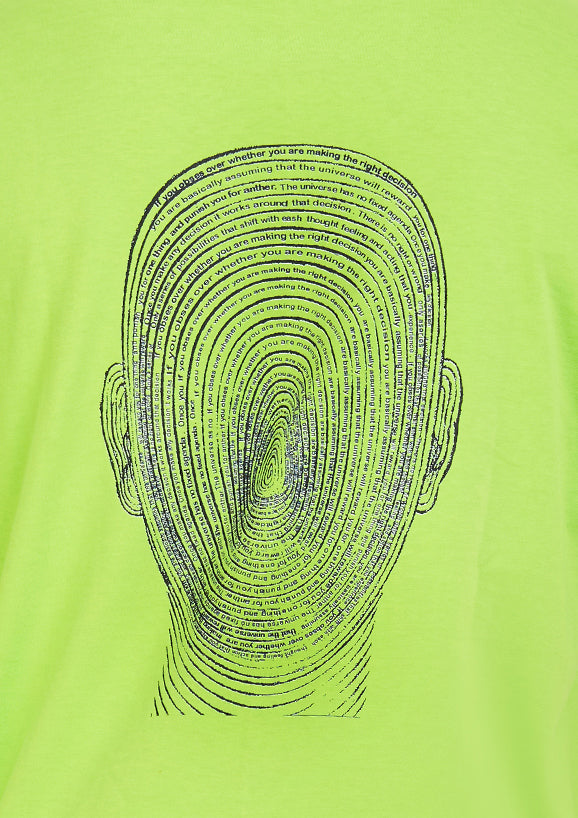 Signature Face Oversized printed Green apple T-shirt .