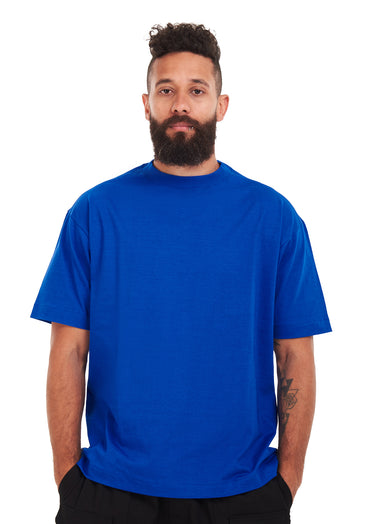 Signature Face Oversized printed Royal blue T-shirt .