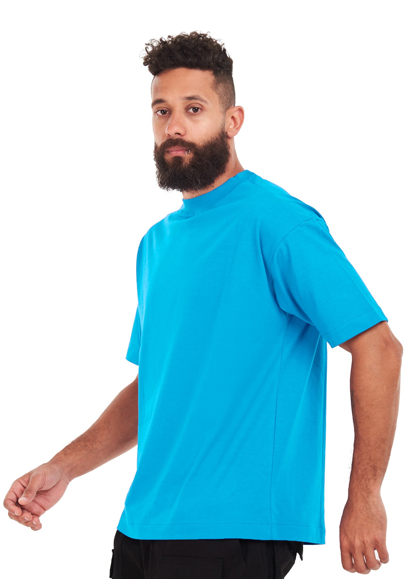 Oversized plain L Blue T-shirt .
