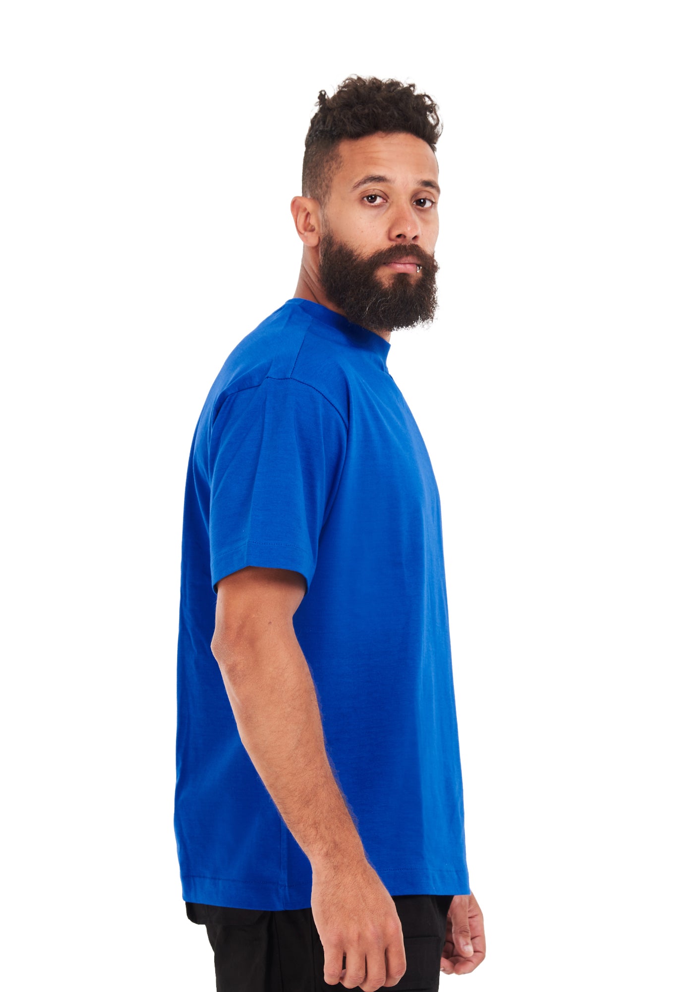 Signature Face Oversized printed Royal blue T-shirt .
