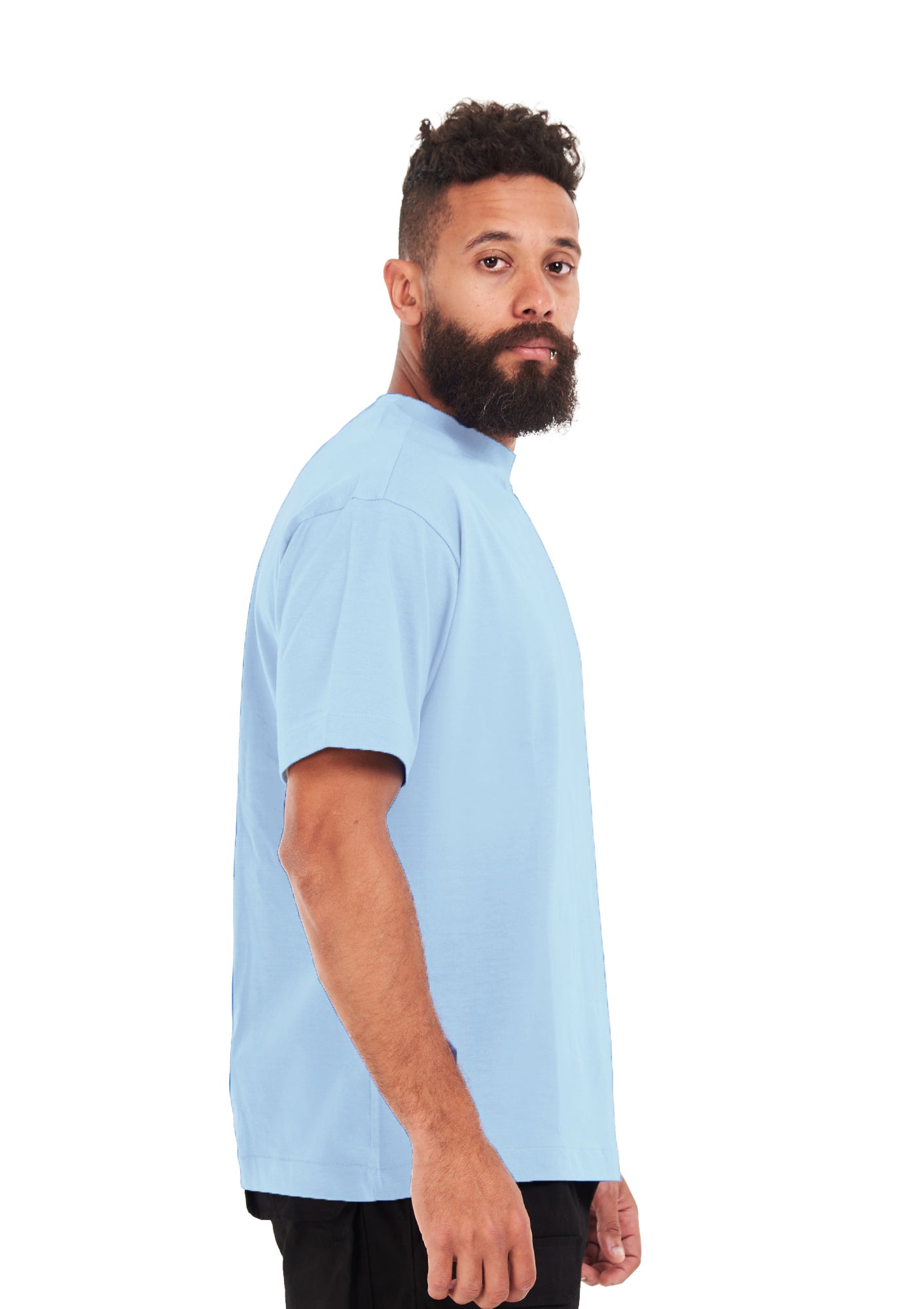 Stream tee  Oversized printed Sky Blue T-shirt .