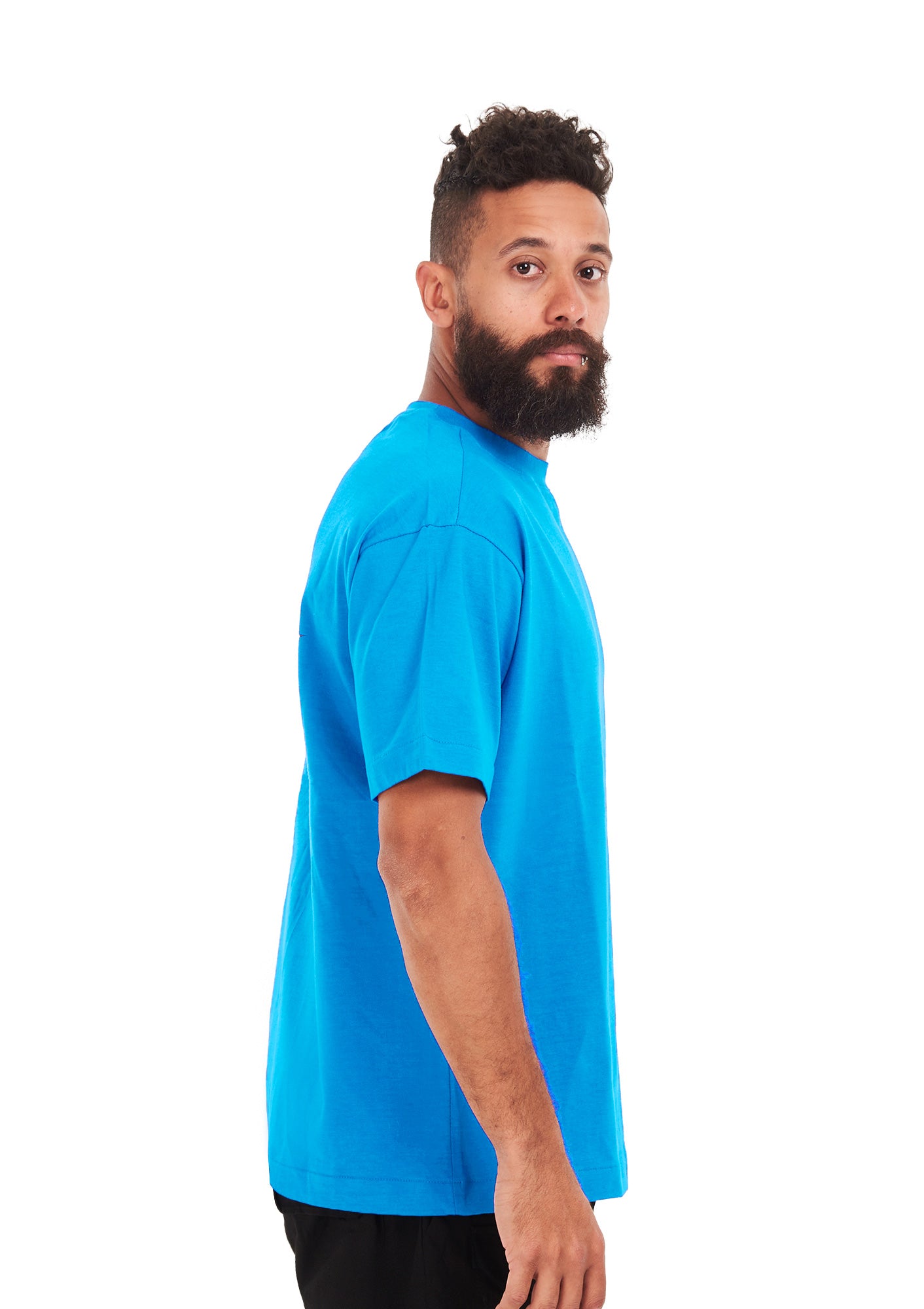 Oversized plain L Blue T-shirt .