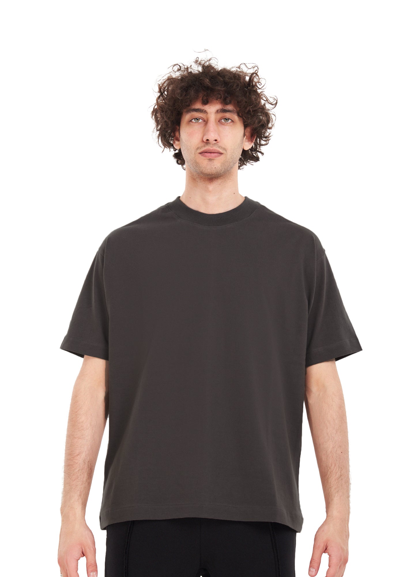 Words tee Oversized printed D-Gray T-shirt .