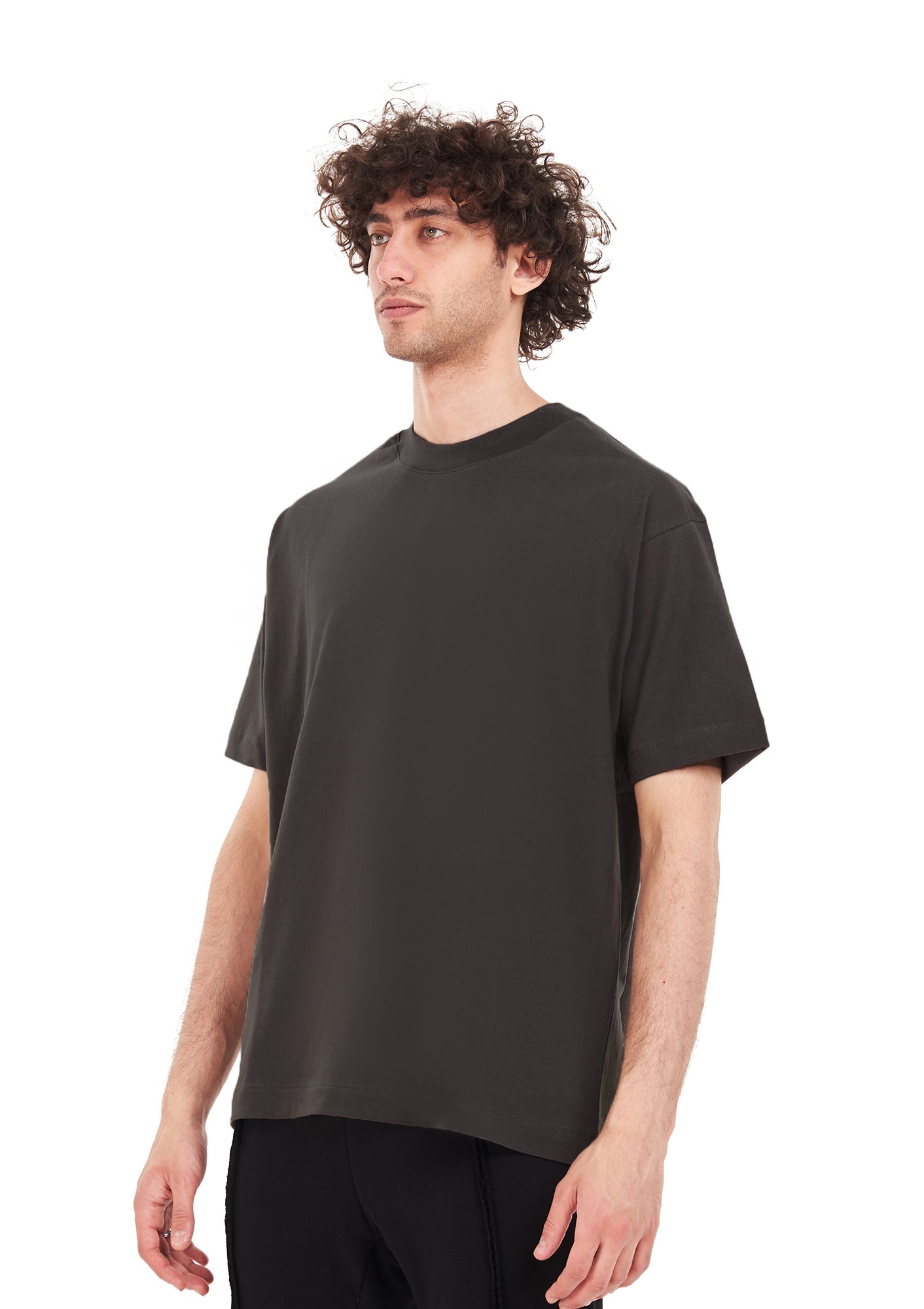 Words tee Oversized printed D-Gray T-shirt .