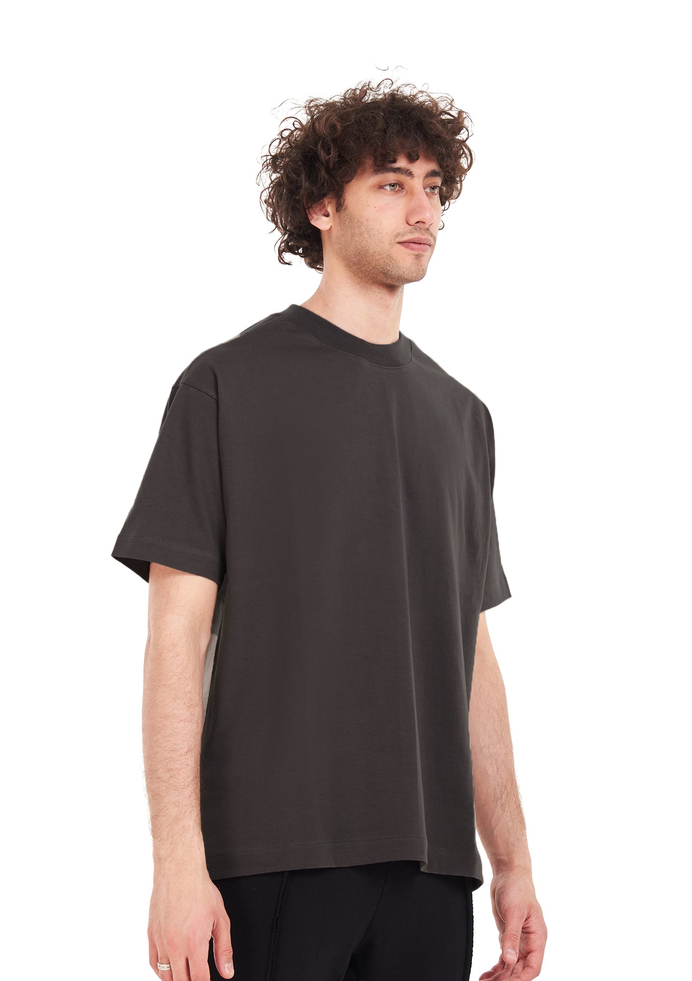 Words tee Oversized printed D-Gray T-shirt .