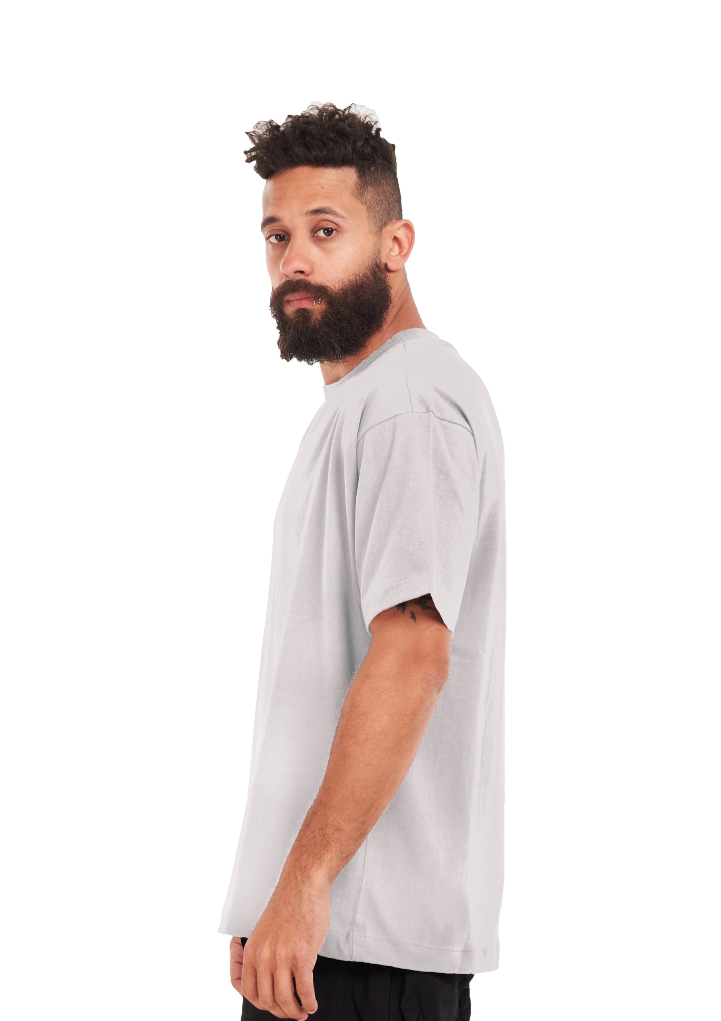Oversized plain Silver T-shirt .