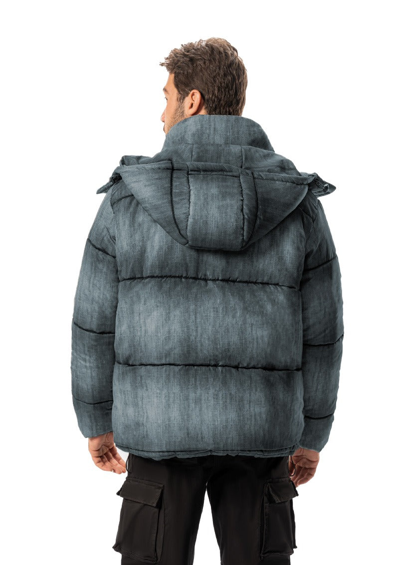 JEANS PUFFER WATER PROOF PRINTED JACKET