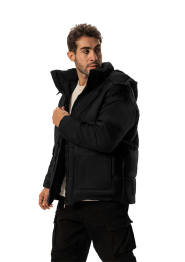 BLACK PUFFER WATER PROOF JACKET