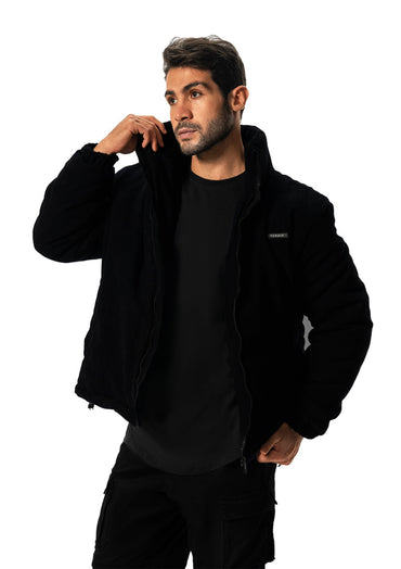 BLACK VELVET PUFFER JACKET