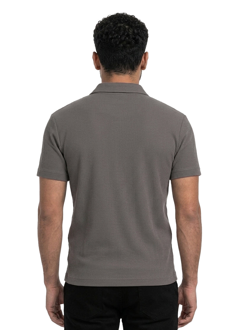 THE GRAY BUTTONED POLO SHIRT