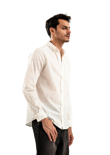 WHITE LINEN SHIRT