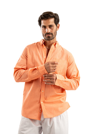 ORANGE LINEN SHIRT