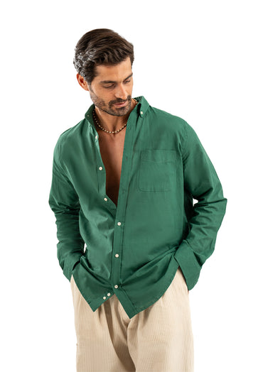 GREEN LINEN SHIRT