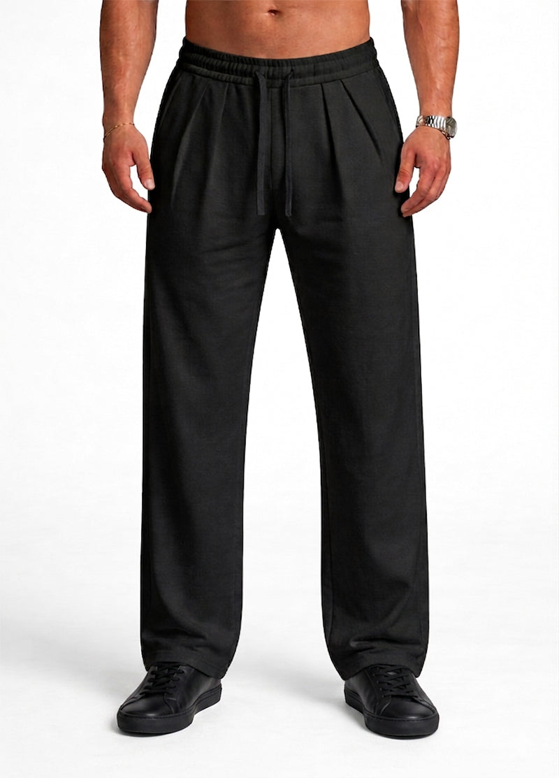 BLACK RELAXED FIT WIDE LEG