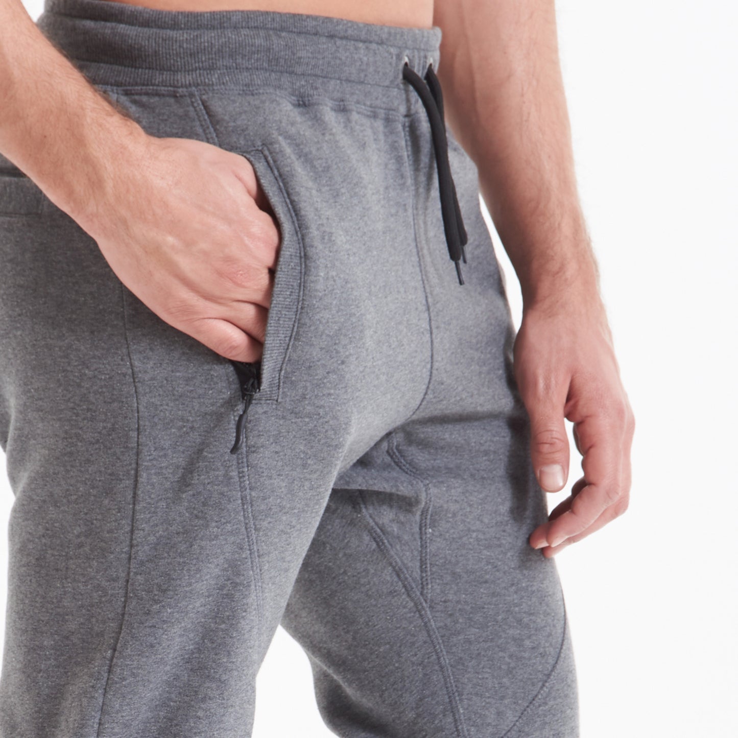 Gray Jogger Zipper Pockets