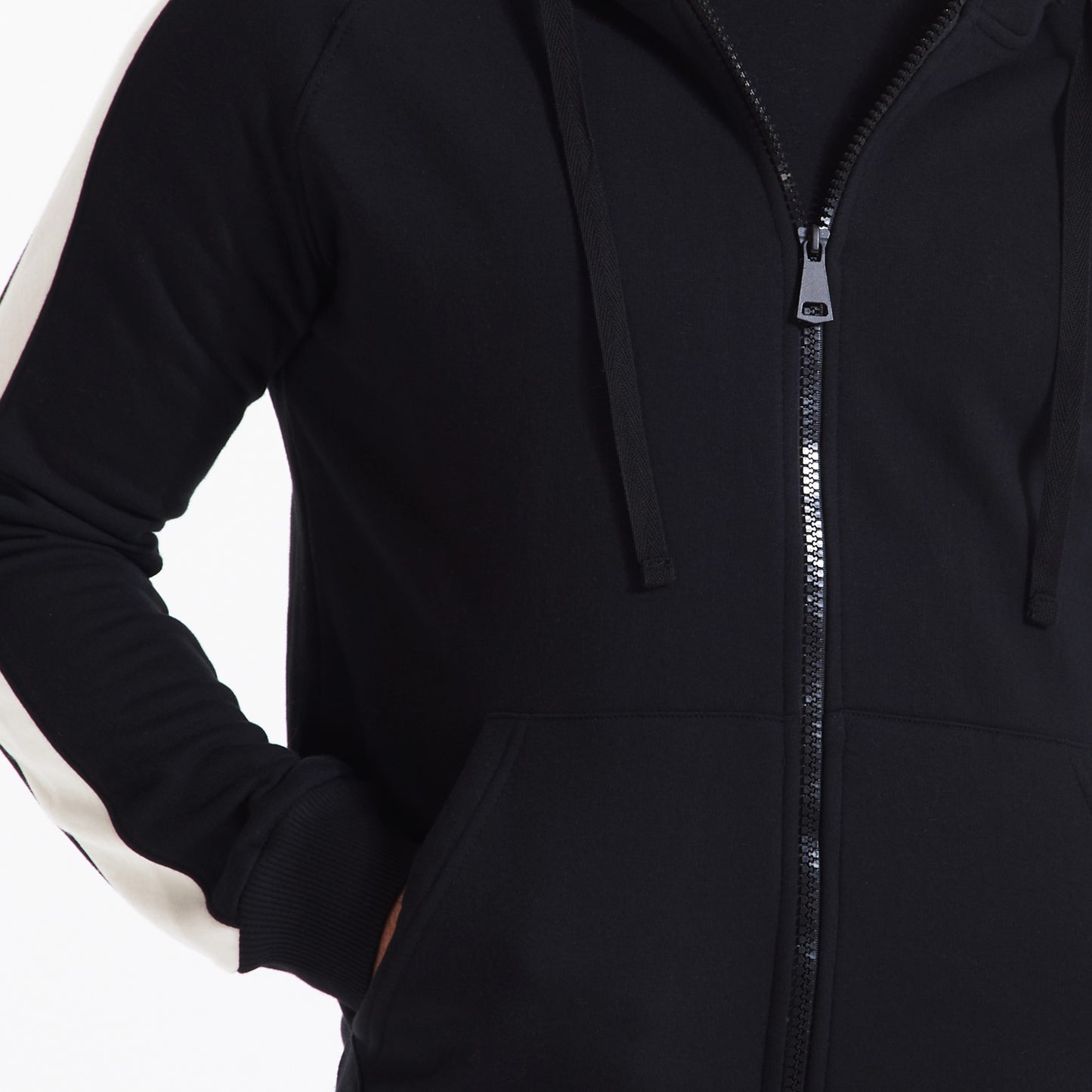 Side Stripe Hoodie Sweatshirt (Black)