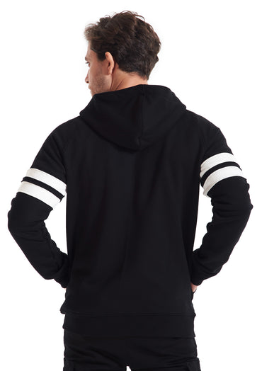 Side Stripes Hoodie Sweatshirt (Black) For Him