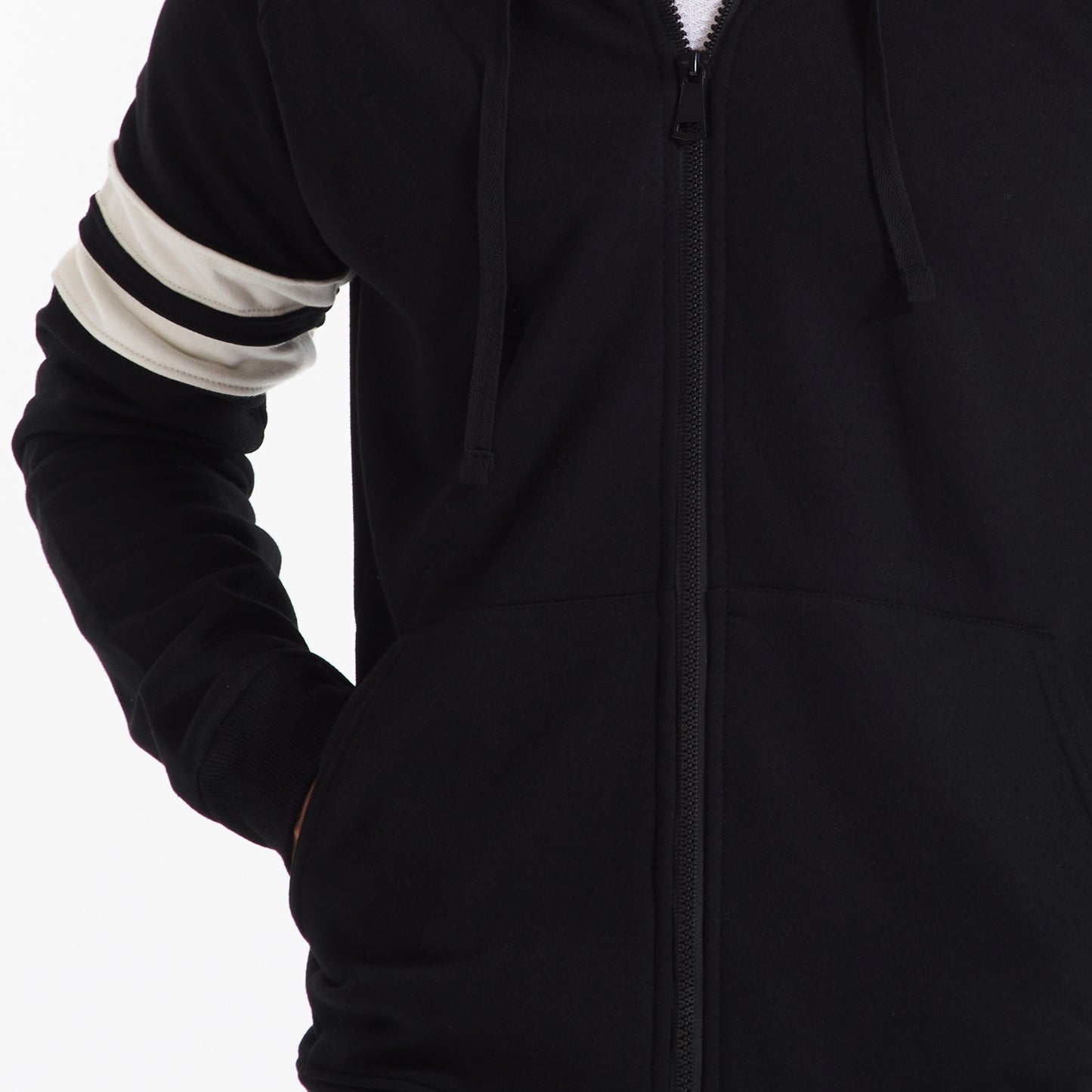 Side Stripes Hoodie Sweatshirt (Black) For Him
