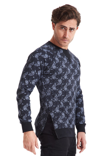Floral Pattern Round Neck Sweatshirt