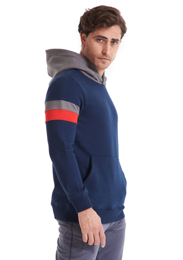 D.Blue& Gray Hoodie Sweatshirt