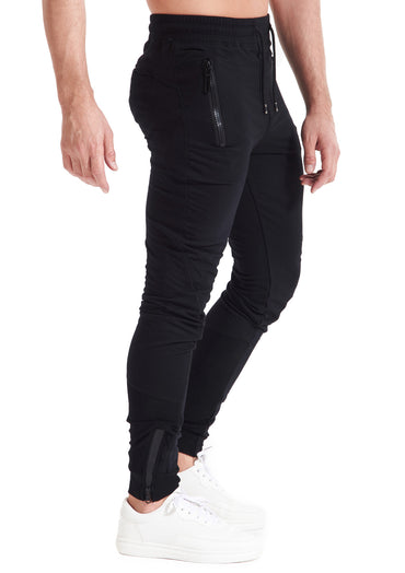 Black Jogger Zipper Pockets For Him
