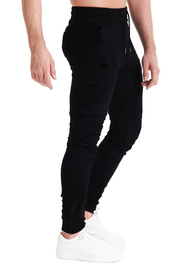Black Jogger Zipper Pockets For Him