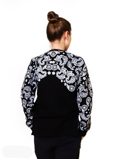 Back & Sleeves Printed Sweatshirt Black for Her