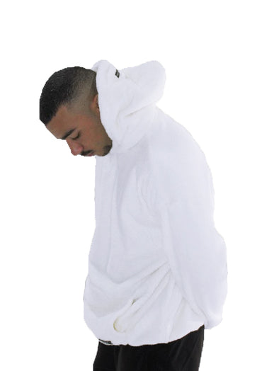 White Fur Oversized Hoodie
