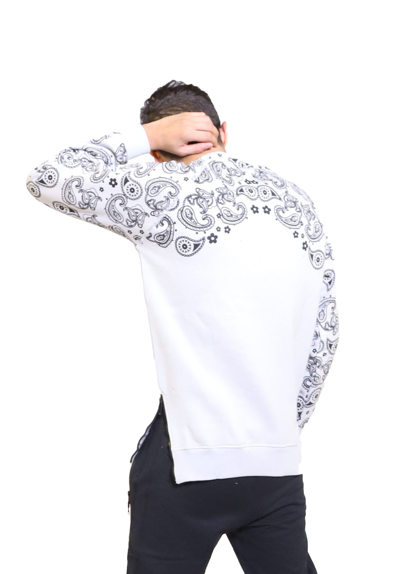 Floral Pattern Sweatshirt Grey