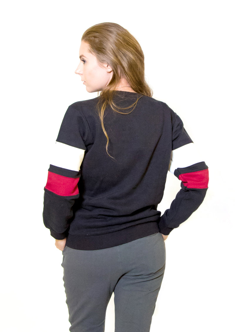 Round Neck Sweatshirt Black for Her