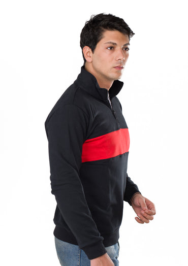 Zipper Neck Sweatshirt Black