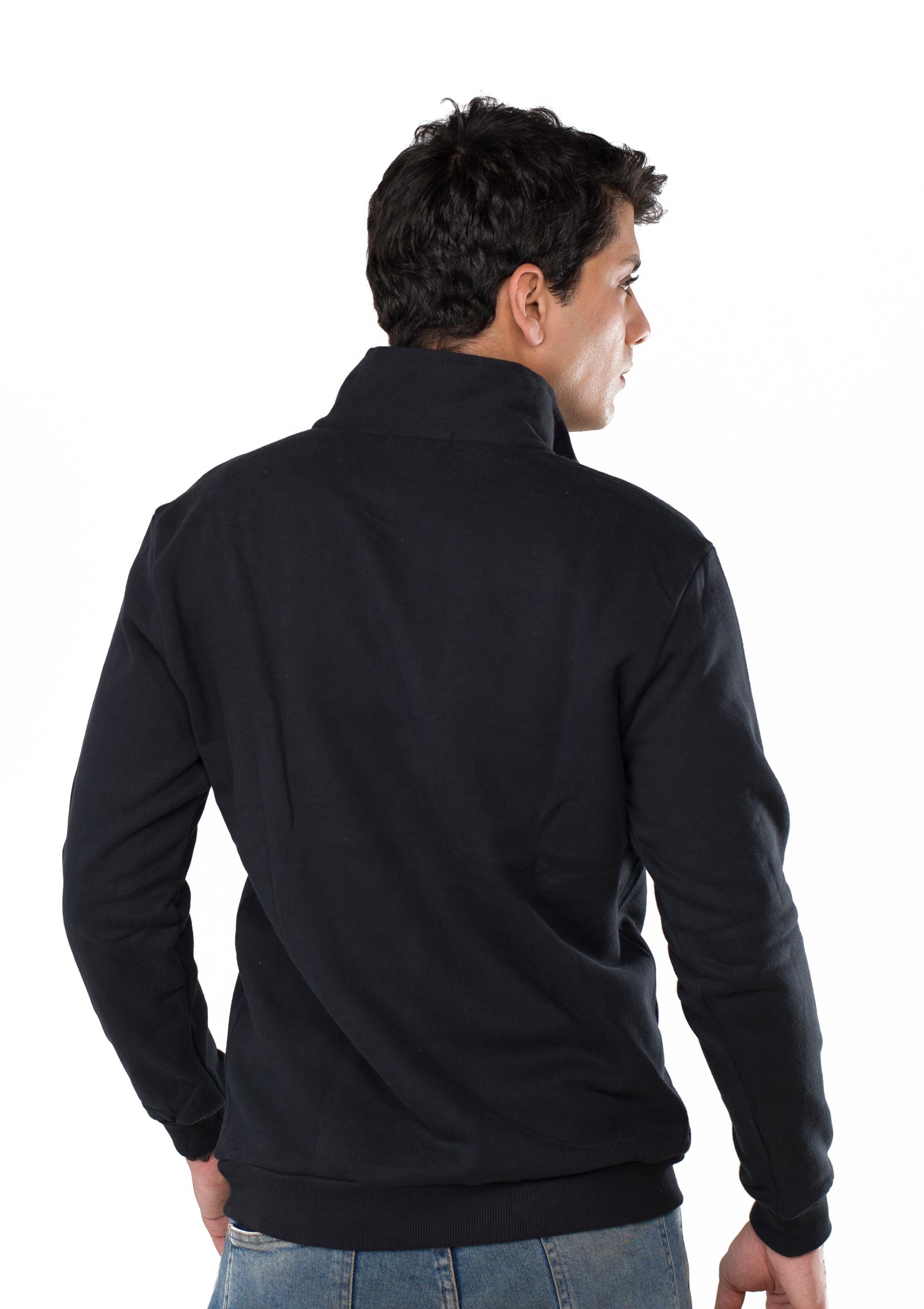 Zipper Neck Sweatshirt Black