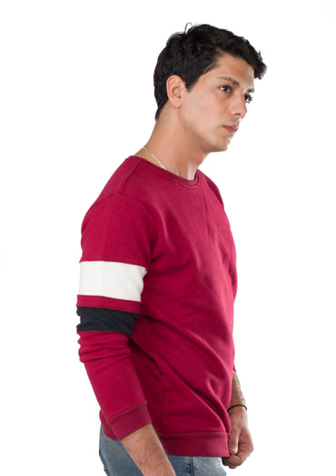 Round Neck Sweatshirt Dark-Red